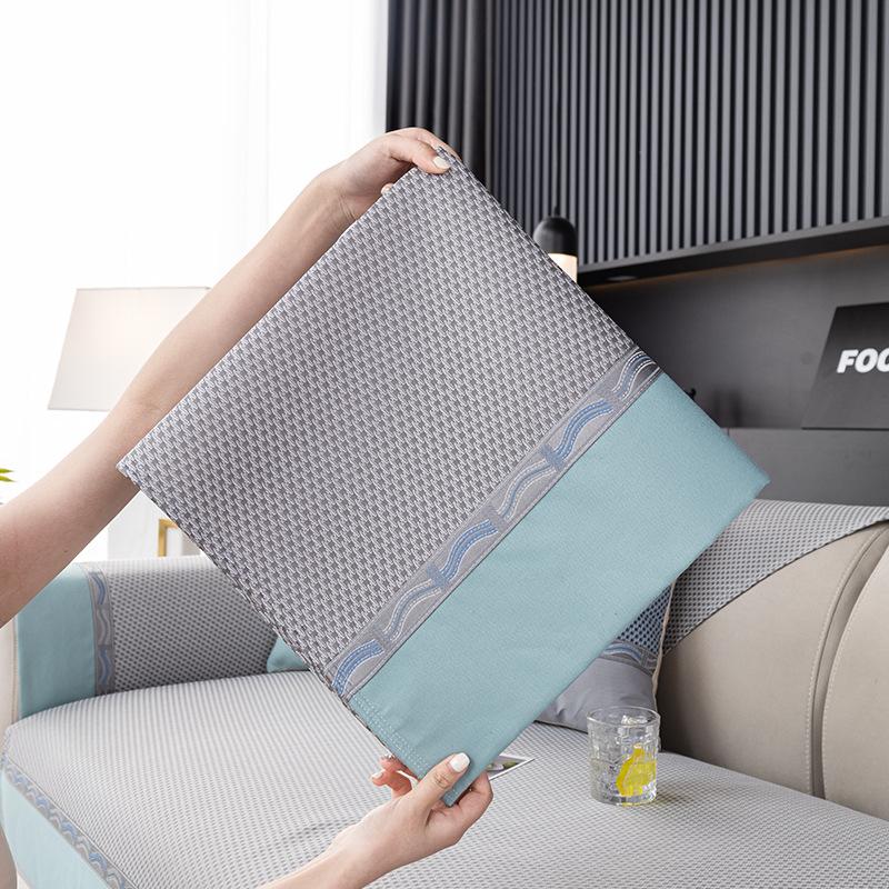 Summer Model, Non-Slip, Cool And Silky, Cool Sofa Cushion, Nordic Simple Solid Color Mat, All-Inclusive Living Room Cover