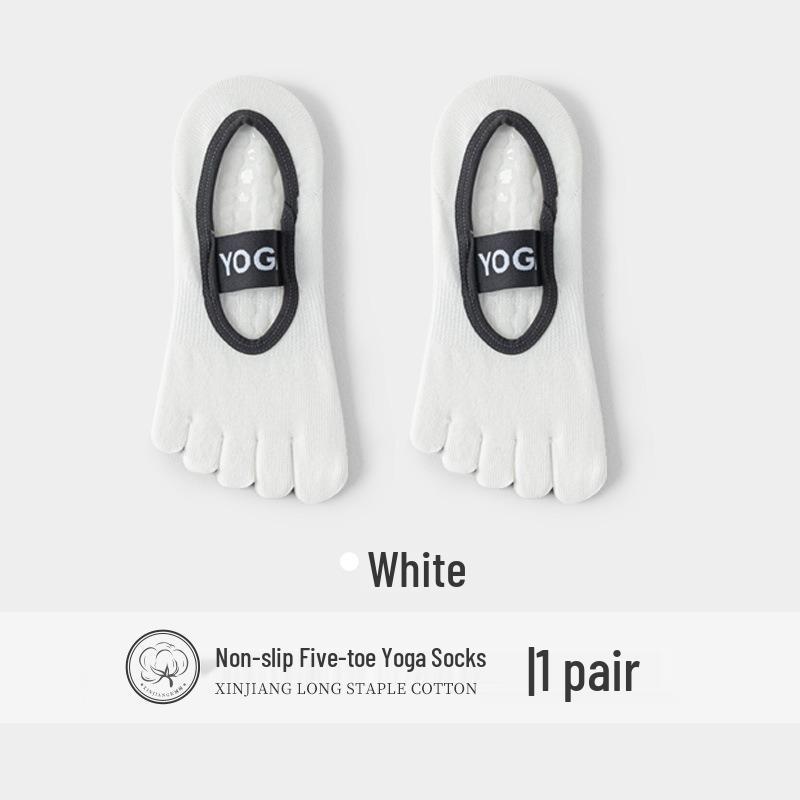 Women's Anti-Slip Yoga & Pilates Five-Toe Socks - Summer Thin, Pure Cotton Toe Separator Boat Socks