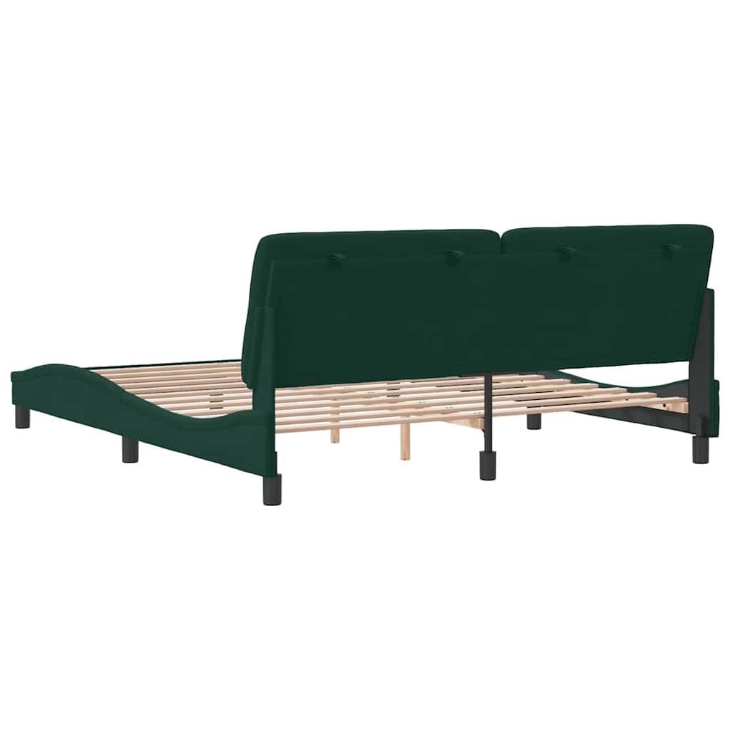 Bed Frame without Mattress Dark Green 180x200 cm Velvet