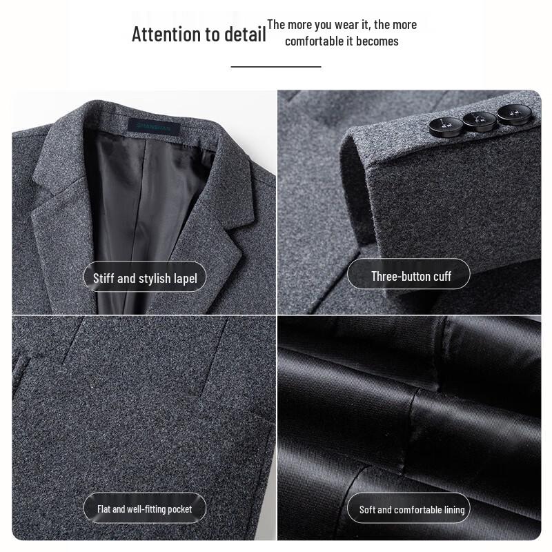 SHANSHAN Men's Wool Blend Business Blazer