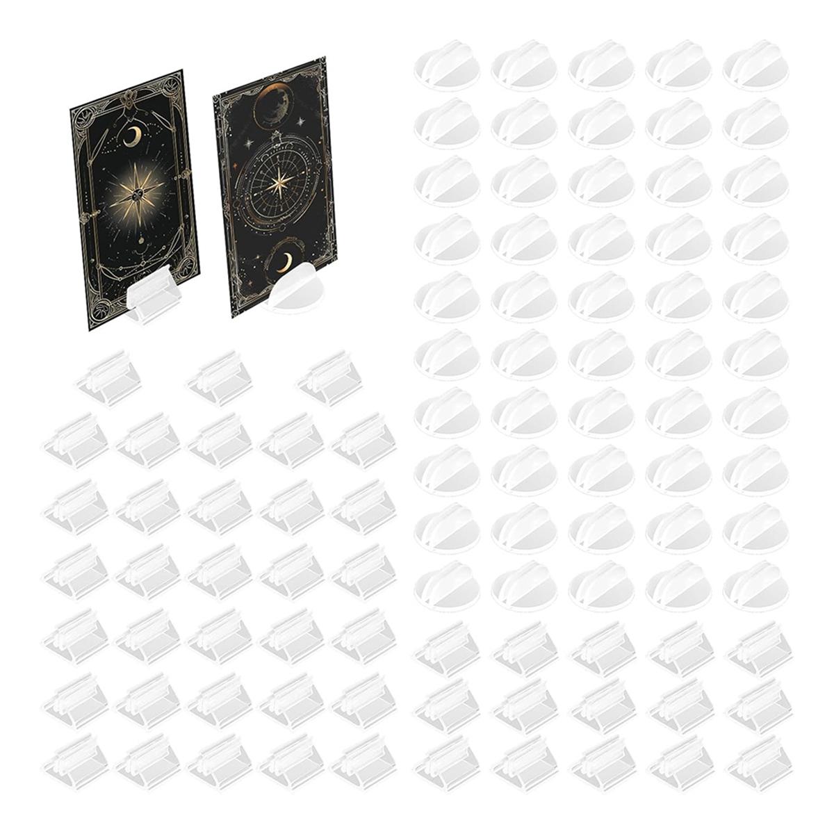 

2025+ Card Stand - 98 PCS Clear Plastic Photo Holders for Tables, Versatile Place Card Holders for Table Number, Board Game China Mainland