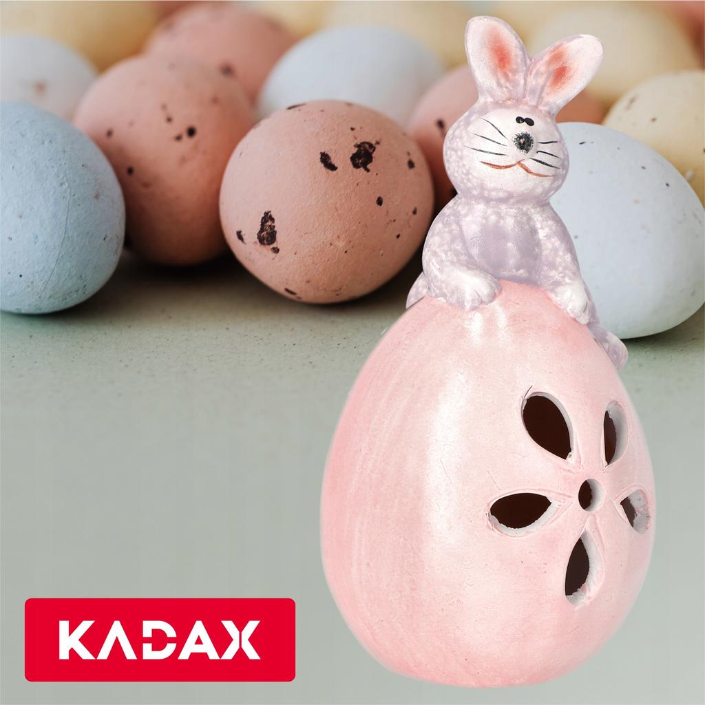 KADAX Easter Bunny Figurine On Egg Ceramic