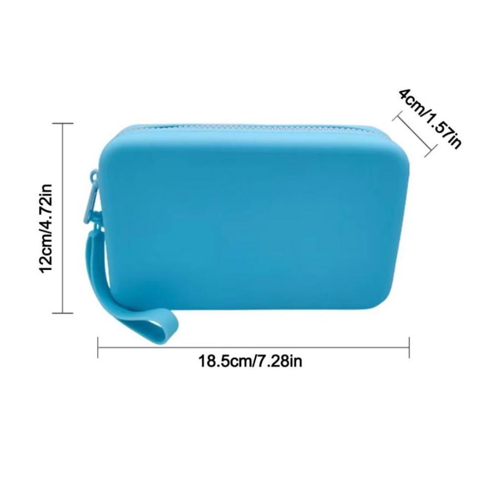 Kontrastfarbe Multifunktions-Aufbewahrungstasche Rechteck Kleine Artikeltasche Silikon Kosmetiktasche Outdoor