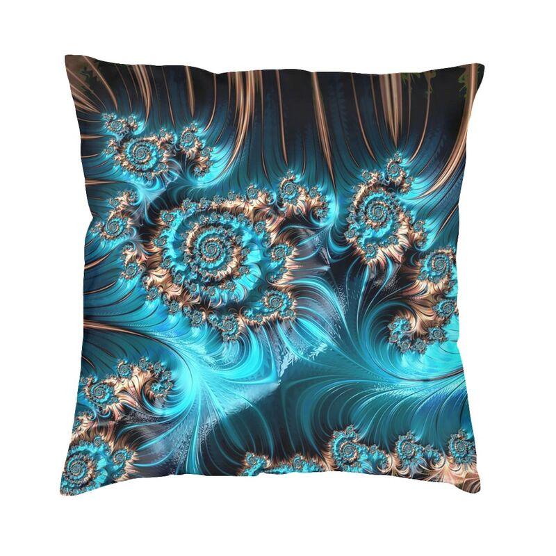 Turquoise Gems Geometric Art Cushion Cover 45X45Cm Home Decor 3D Print Elegant Copper And Teal Fractal Four Throw Pillow Case