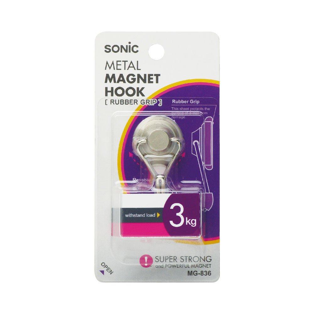 Sonic Hook Super Strong Metal Mag Hook 3kg Rubber Grip Silver MG-836