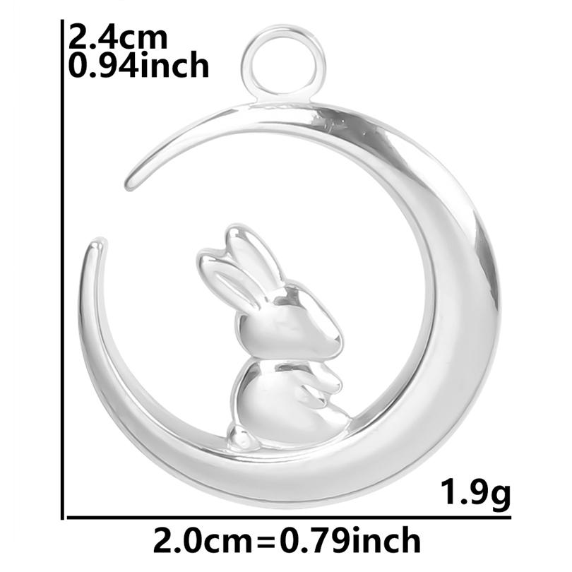 Fashion Moon Charm Pendant Metal 304 Stainless Steel Charms For Jewelry Making Supplies Wicca Components DIY Earrings Bracelets