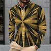 Men Plus Size Long Sleeve Collared Quarter Zip Polo Shirt Blue Geometric Printed