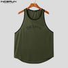 INCERUN Summer Men Round Neck Sleeveless Print Casual Loose Tank Tops