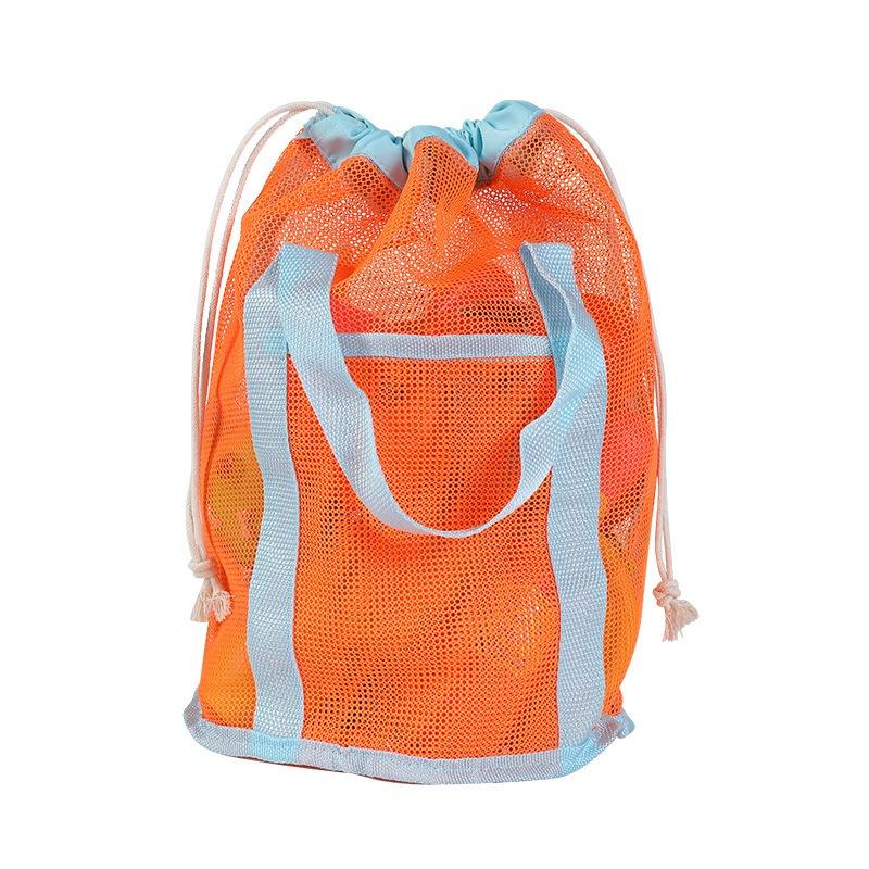 Grid Beach Bag Hand-held Toiletry Bag with Drawstring Pocket Travel Toiletry Bag Children's Toy Storage Bag Bathroom Swimming Bag