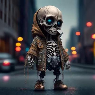 Cool Figurine Dwarf Small Resin Halloween Skeleton Ornament for Home Room