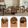 Modular Round Dining Table, 120 Cm Diameter, 76 Cm Height, MDF with Walnut Veneer, Space for 4 People – for Dining Room, Kitchen and Living Room