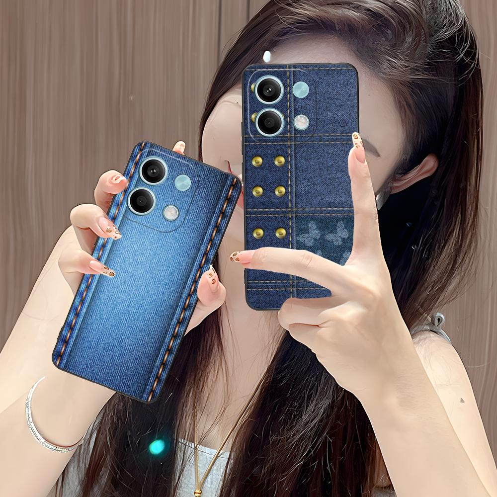 Jeans Texture Mobile Phone Case for POCO F7 F6 F5 F4 F3 F2 Pro GT C75 C71 C65 C61 C40 Pro Ultra Colorful Printing Cover Pretty