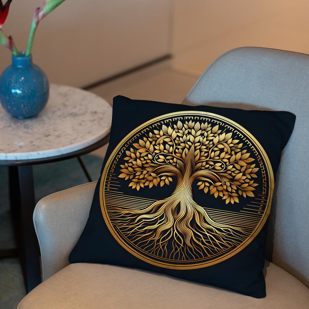 Tree of Life Cushion Cover Plant Floral Cushion Cover 2-in-1 Reversible Plush Pillow Cover | Car/Sofa/Bed | Perfect Gift