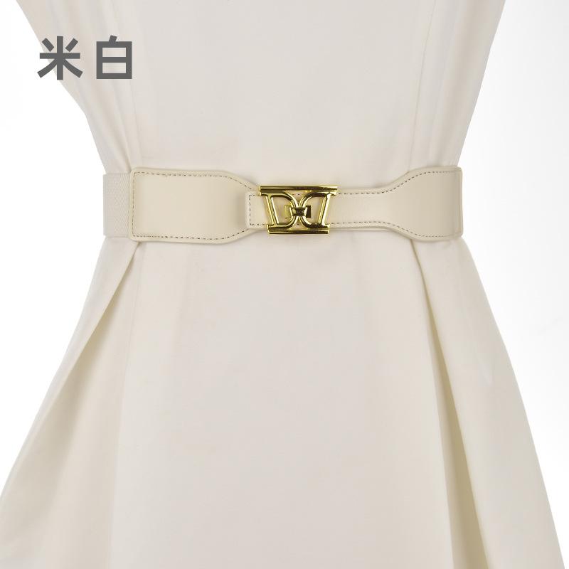 Black Belt Women'S Elastic Elastic Waist Seal Single Circle With Dress Shirt Jacket Sweater Waist Belt