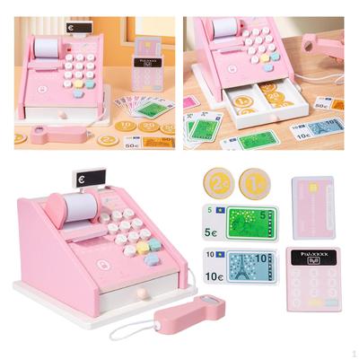 Cash Register Toy Shopping Cashier Playset Supermarket Checkout Machine Credit Card Money