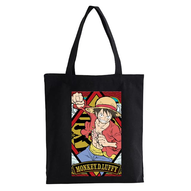 One Piece Shopping Bag Anime ZORO Graphic Print Canvas Bag Teenage Students Reusable Shopper Handbag Bag Women's Bag Bolsas