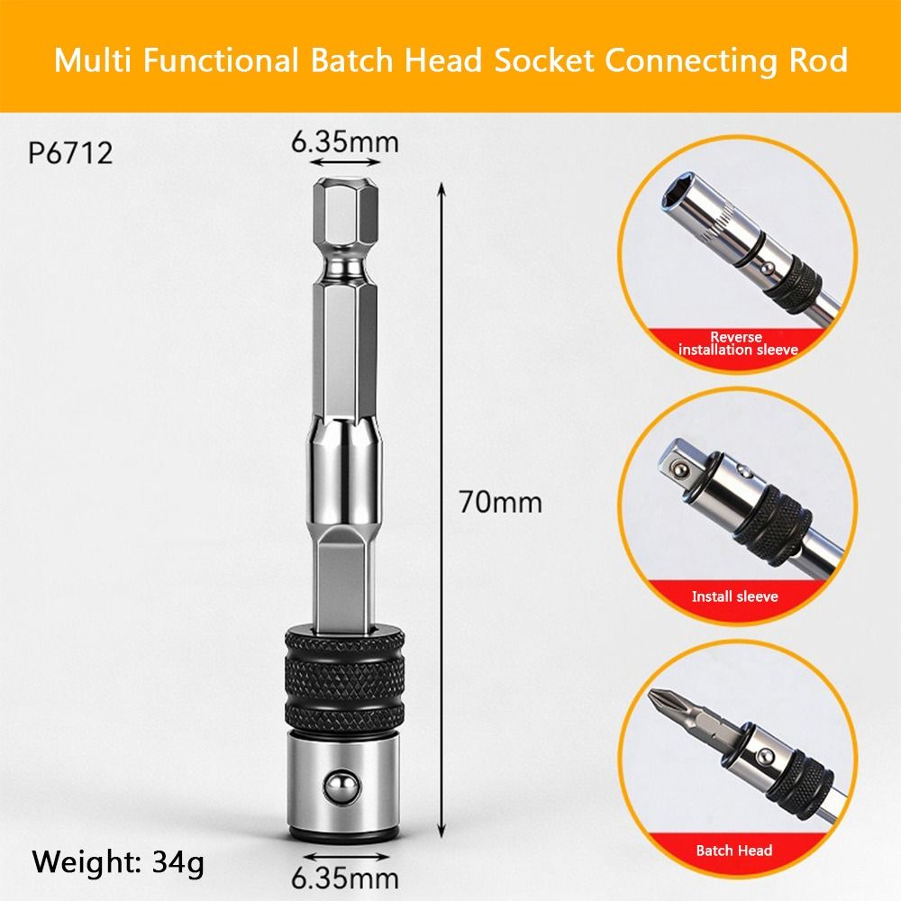 Quick Connect Portable Extension Rod Self-Locking Fast Position Bit Holder Dual Use Stable Connect Quick Release Tool Matching