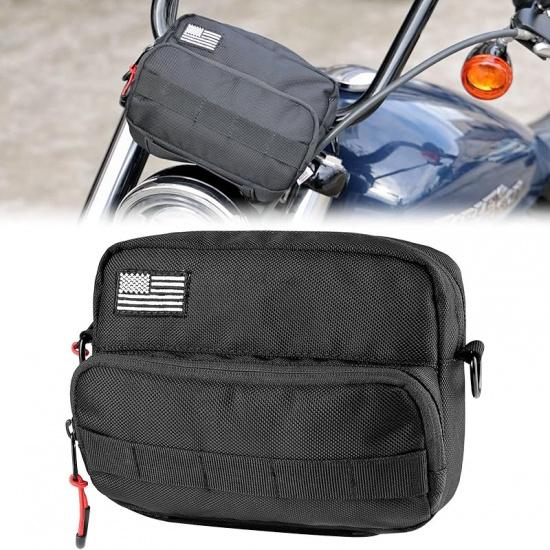 KEMIMOTO Motorcycle Bag, Handlebar Tool Bag Storage Accessory Saddlebag Universal For Front Fork Handle Bar Sissy Bar Compatible With Cruiser Softail Nylon
