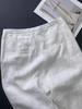Elegant Summer 2025 White High-Waisted Linen Wide-Leg Pants for Women