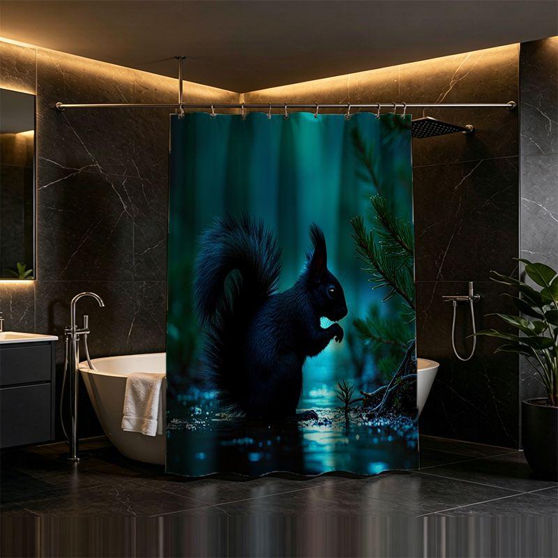 Premium Waterproof Polyester Raccoon Animal Print Shower Curtain Jungle Bathroom Decor Tropical Wildlife Bath Curtain Home Acces
