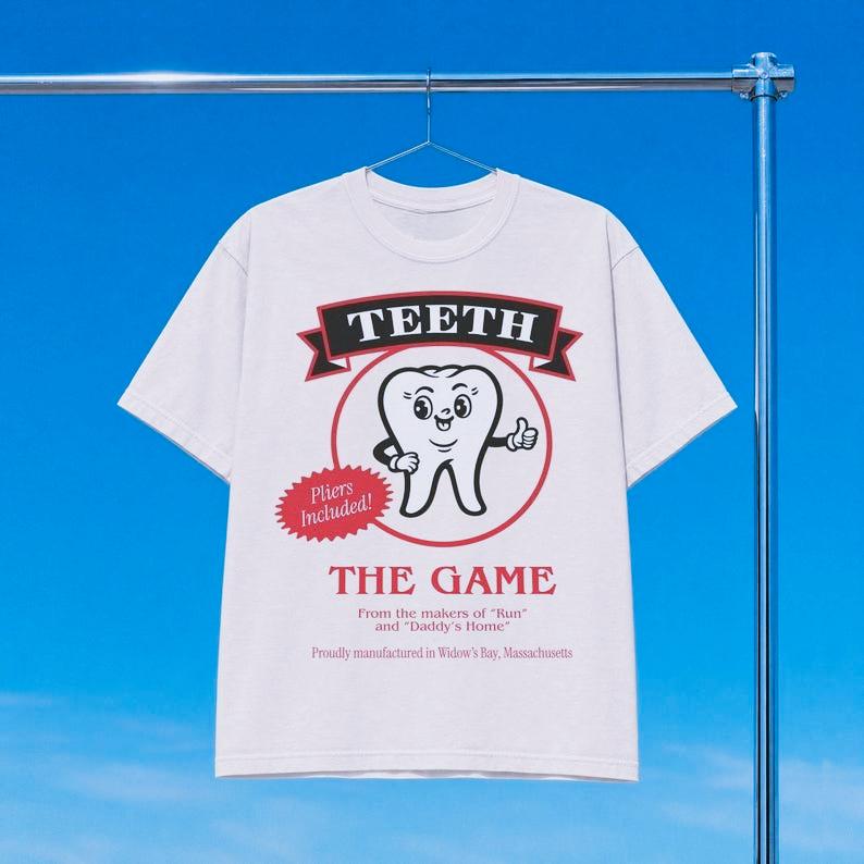 Teeth Widows Board Game Tshirt Funny Bay Tv Graphic Print Short Sleeve Harajuku Y2k Casual Tshirt Men Women Streetwear Tops