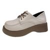 Fashion Platform Loafers Women Shoes Spring Anti-Slip Small Leather Shoes for Women Classic Round Toe White Women's Casual Shoes