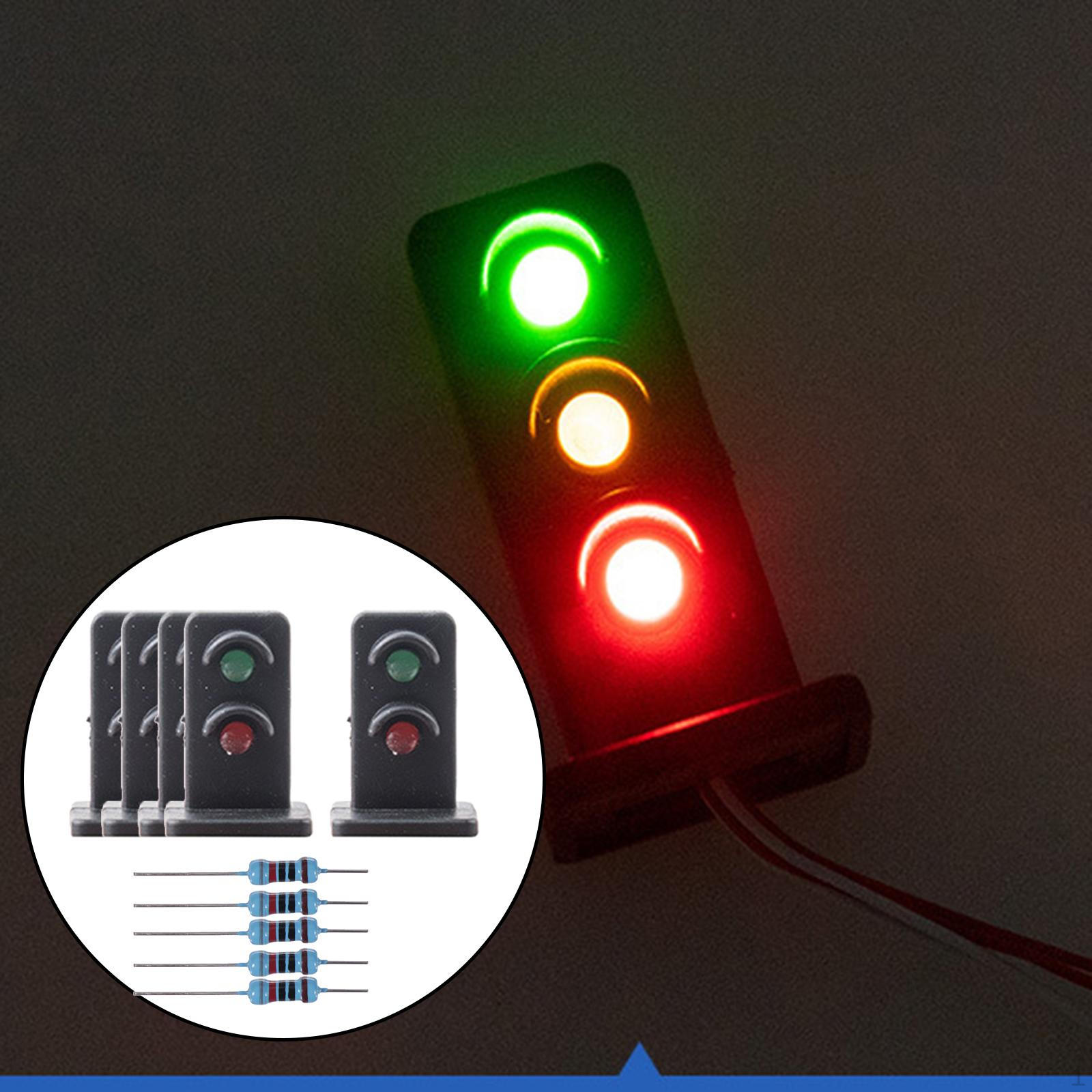 

Pieces Model Miniature Street Lights Scale :100 5Pcs, 2 Lights Signal Lamps