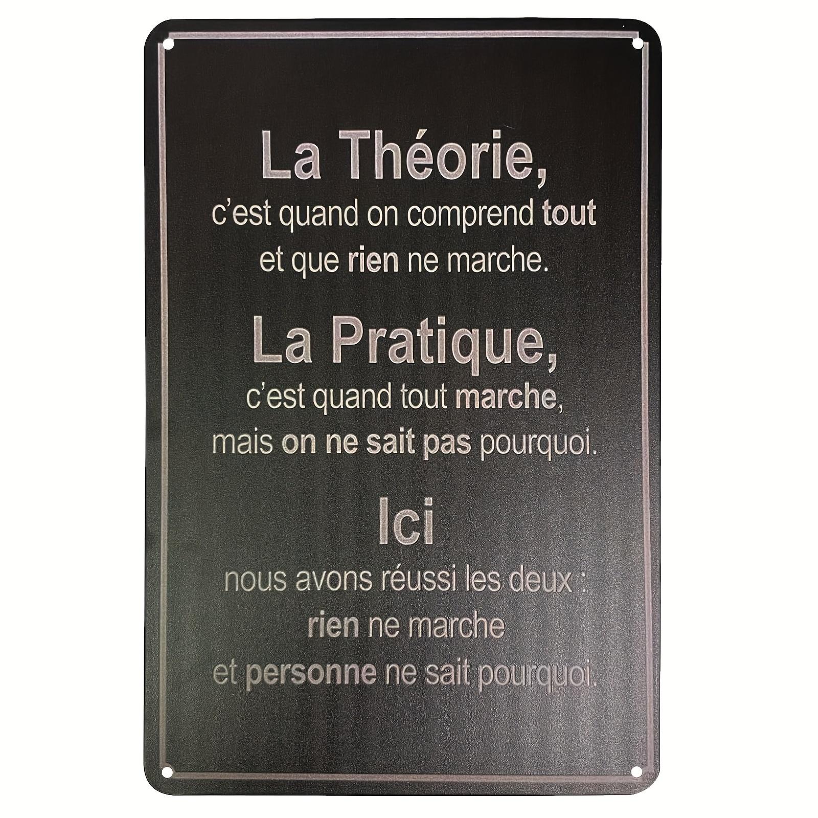 

Vintage French Metal Wall Art Sign - C Est Quand on Comprend Tout Et Que Rien Ne Marche. La Pratique, C Est Quand Tout Marche 20x30cm（7.8x11.8inch）