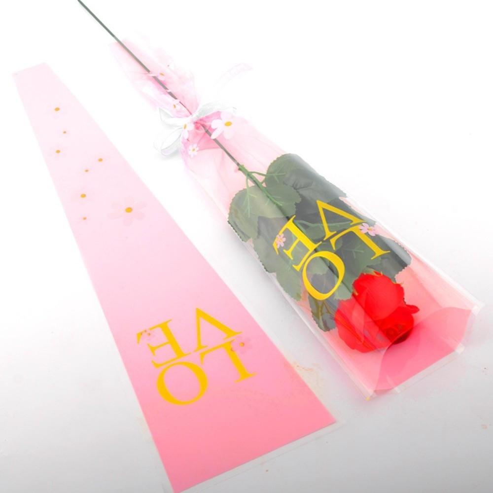 50Pcs Single Flower Flower Wrapping Bag Love Single Rose Sleeves New Bouquet Wrapper  Party Supplies