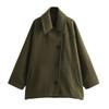 Winter European and American Women's Single-breasted Lapel Loose Jacket