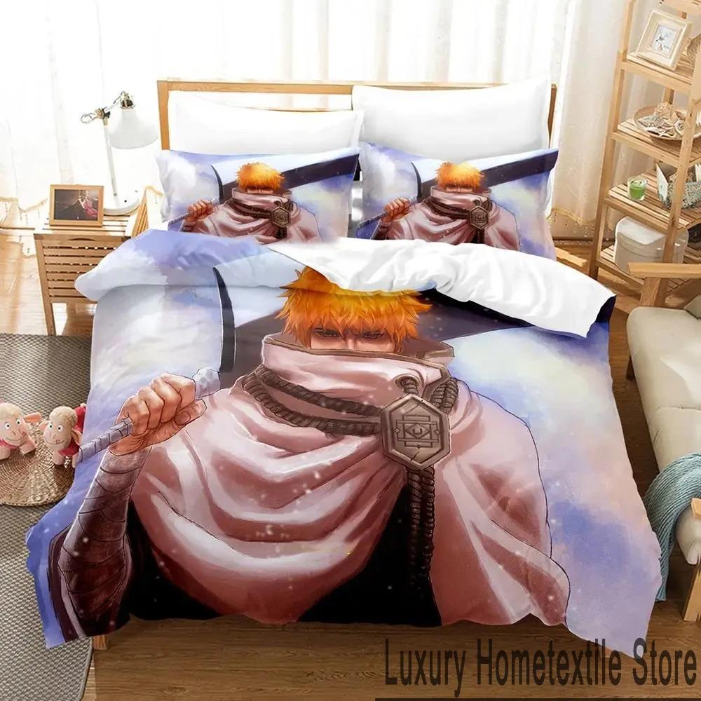Anime Bleach Kurosaki Ichigo Bedding Set Duvet Cover Bed Set Quilt Cover Pillowcase Comforter king Queen Size Boys