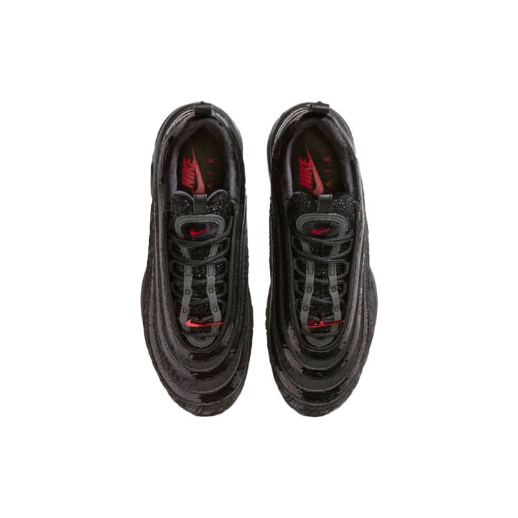Nike Air Max 97 Prm Retro Sports Mesh Fabric Synthetic Leather Low Top Air Cushion Casual Running Shoes Women Sneaker Black Red DC1709-060