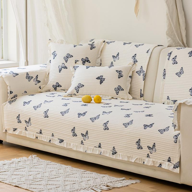 French Girl Full Butterfly Cover Cloth Towel 2025 New Four-season Universal Simple Modern Non-slip Sofa Cover