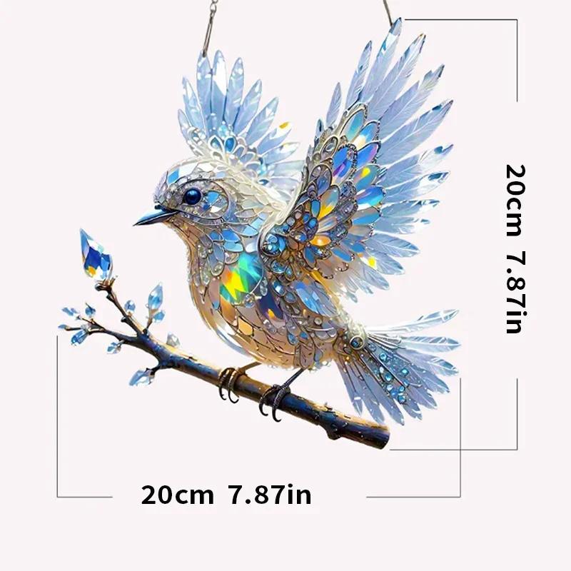 1PCS Colorful Acrylic Bird Hangings Pendant Home Decoration Pendant Beautiful Living Room Courtyard Ornaments Decoration Gifts