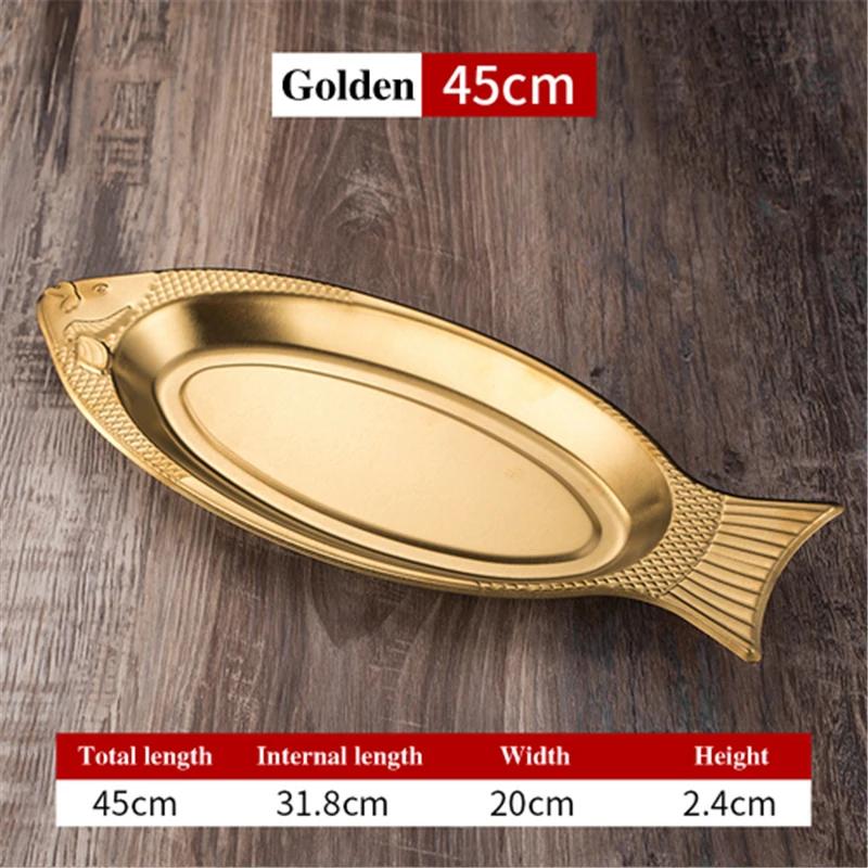 Korean Style Stainless Steel Plate Fish Dish Fish Shaped Plates Steamed Fish Creative Egg Plate Barbecue Plate Tray Plates