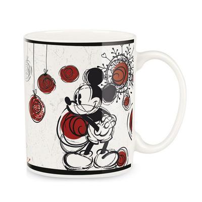 [A1479] - Ceramic Mug 'Mickey' (Mickey Mouse) White Red - 90x85 Mm (330 Ml)