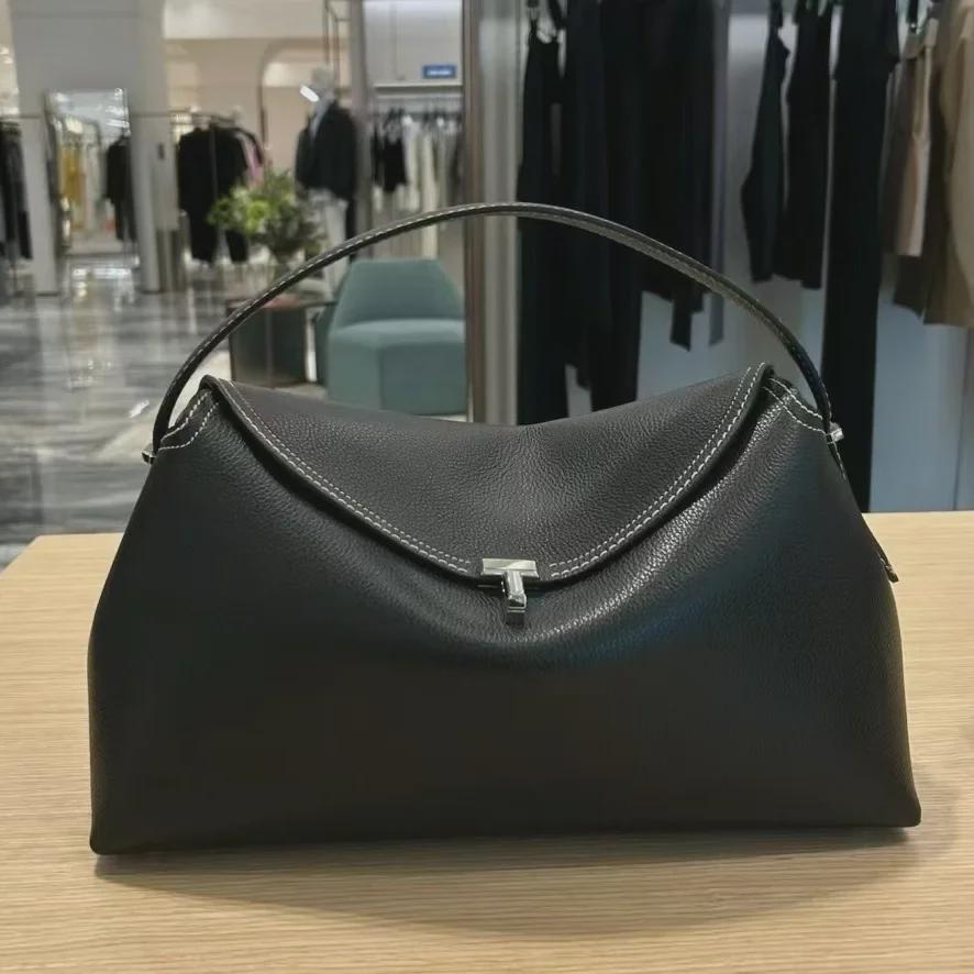 Luksuriøs svensk kuskinn pendlerbag: Skulderveske, crossbodyveske eller underarmsveske med høy kapasitet