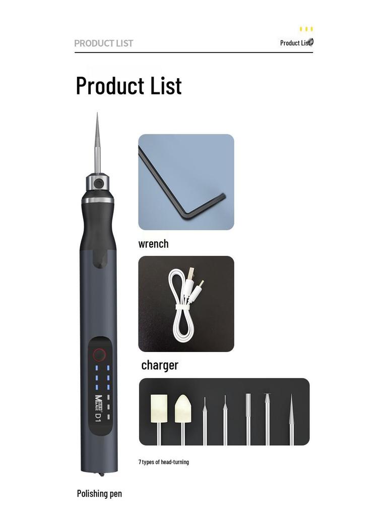 Electric Handheld Wood Carving & Polishing Tool - Mini Grinder & Engraving Pen