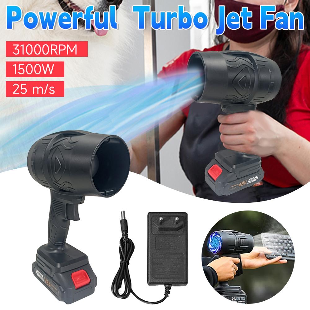 1500W Handheld Fan Air Blower 31000RPM Brushless Stepless Speed Cleanner Dust Blower Electric Violent Air Fan for Car Snow Remov