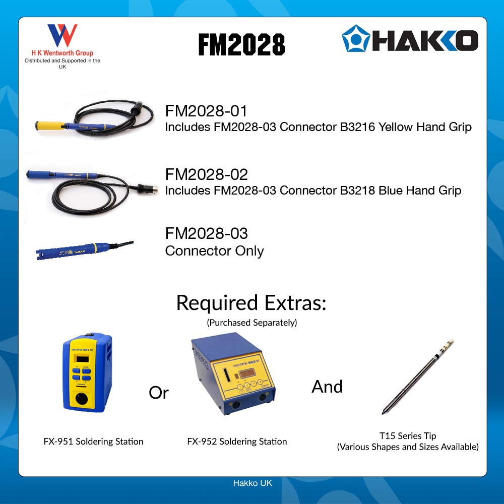 HAKKO FM-2028 Yellow Sleeve 70W Pencil Handpiece (FM2028-01)