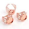 12mm-20mm Classic 6 Colors Plated Copper Material Adjustable Ring Settings Base,Fit 12-20mm Glass Cabochons Ring Bezels