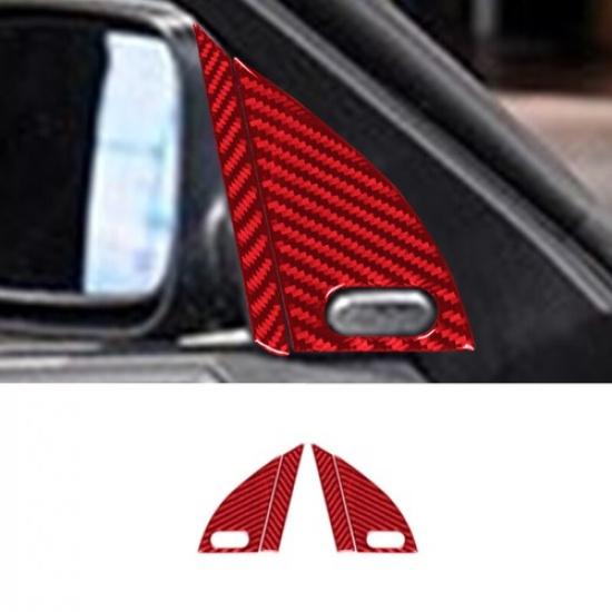 4x Red Carbon Fiber Front Door Corner Decorative Cover For Dodge Charger 15-22