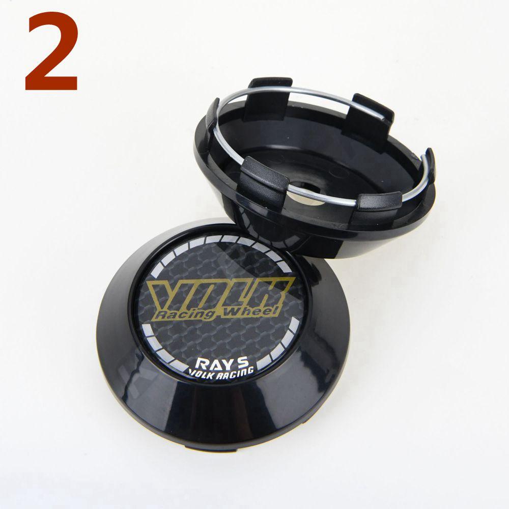 4PCS OD 68MM / ID 62MM Sport Rim Cap RAYS VOLK Racing Logo Sticker Wheel Cover Cap Wheel Center Hub Caps Silver & Black & Bronze