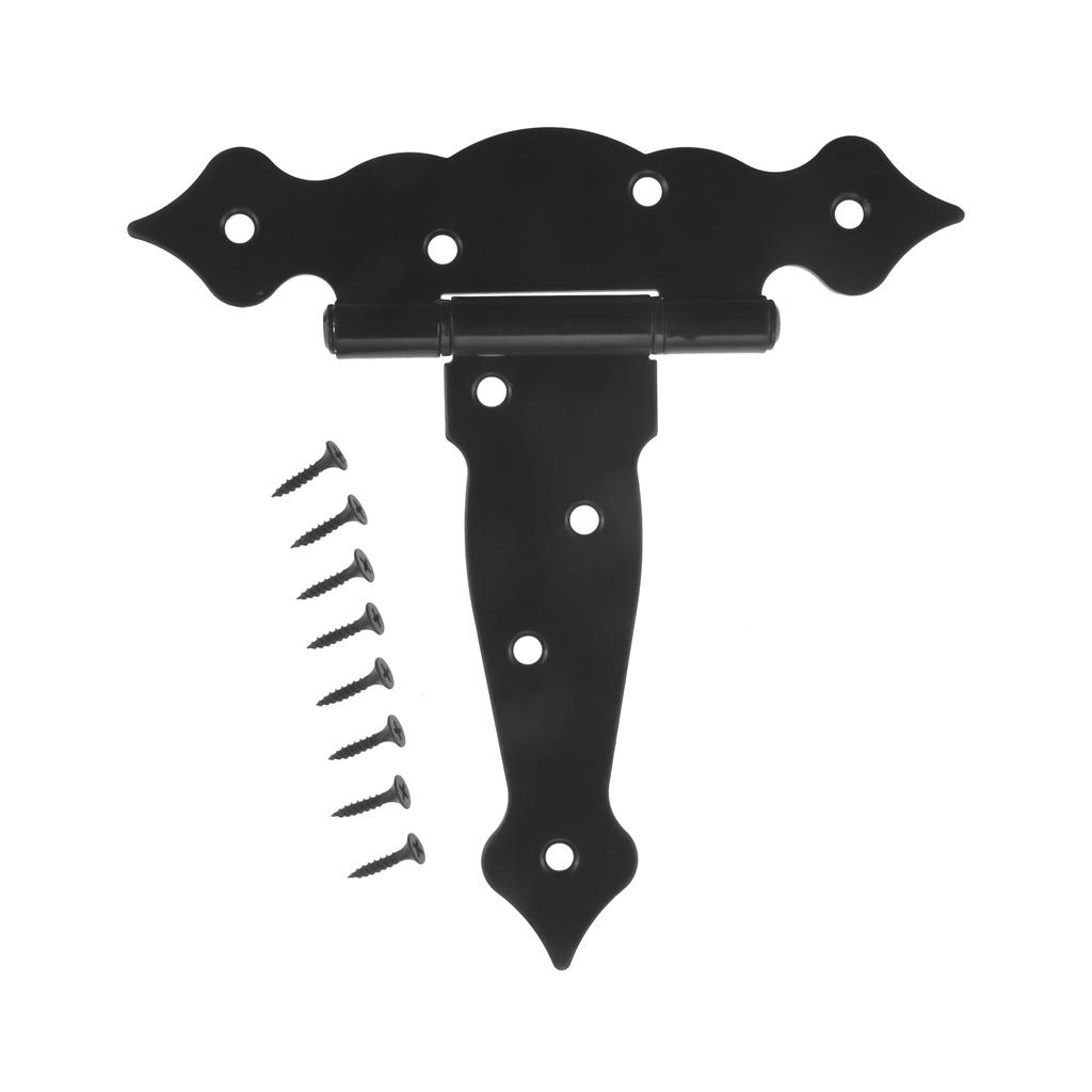 2 Pcs Heavy Duty Gate Hinges with Screws 5/6/8 inch T-Shaped Wooden Shed Barn Door Hinges for Wooden Fences Decorative Hinges
