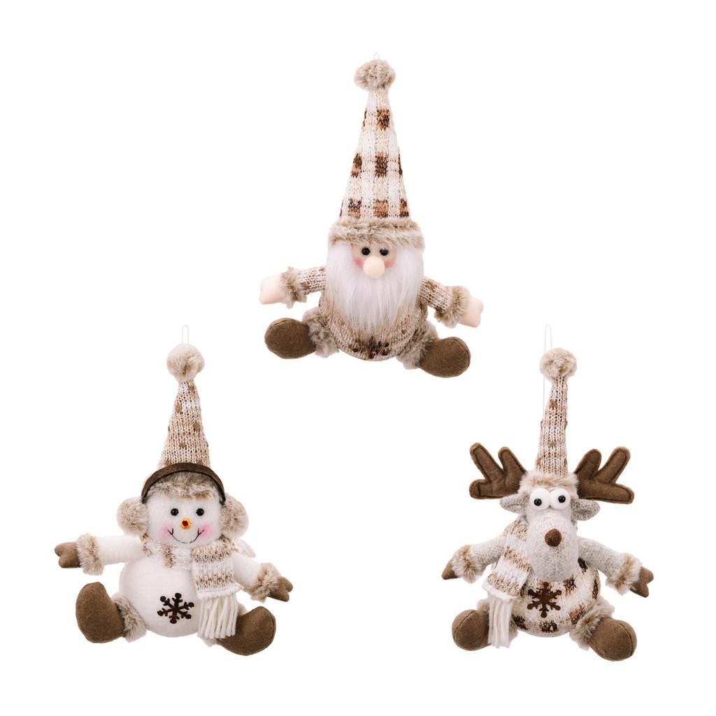 Style Unique European Knitted Christmas Decorations Including Snowman Reindeer And Elderly Figurines Ideal For Gifting Holiday