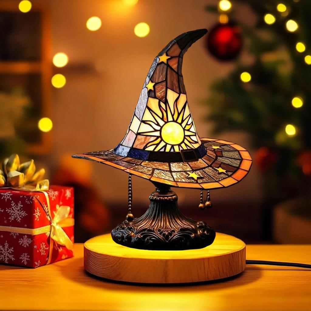 Creative Witch Hat USB Powered Table Lamp Handcrafted Halloween Decors Creative Wizard Hat Nightlight For Gift Giving