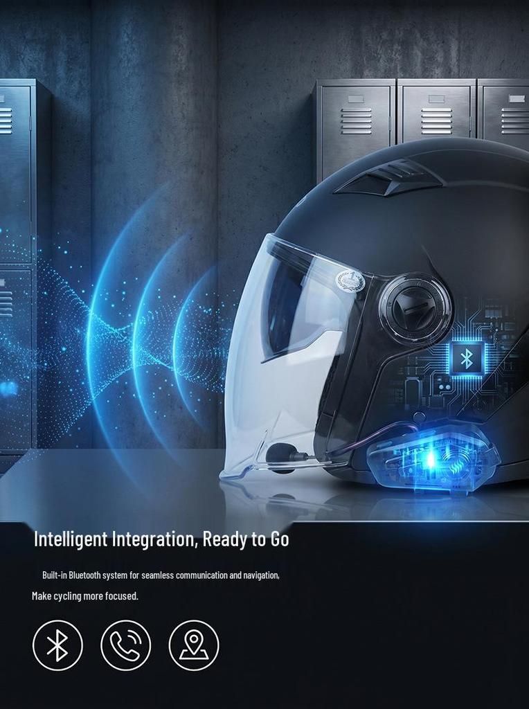 Cooles Bluetooth-Halbhelm-Fahrradhelm: Leicht, Doppelvisier, Lange Akkulaufzeit, 3C-zertifiziert, Komfortpassform, Überragende Klangqualität