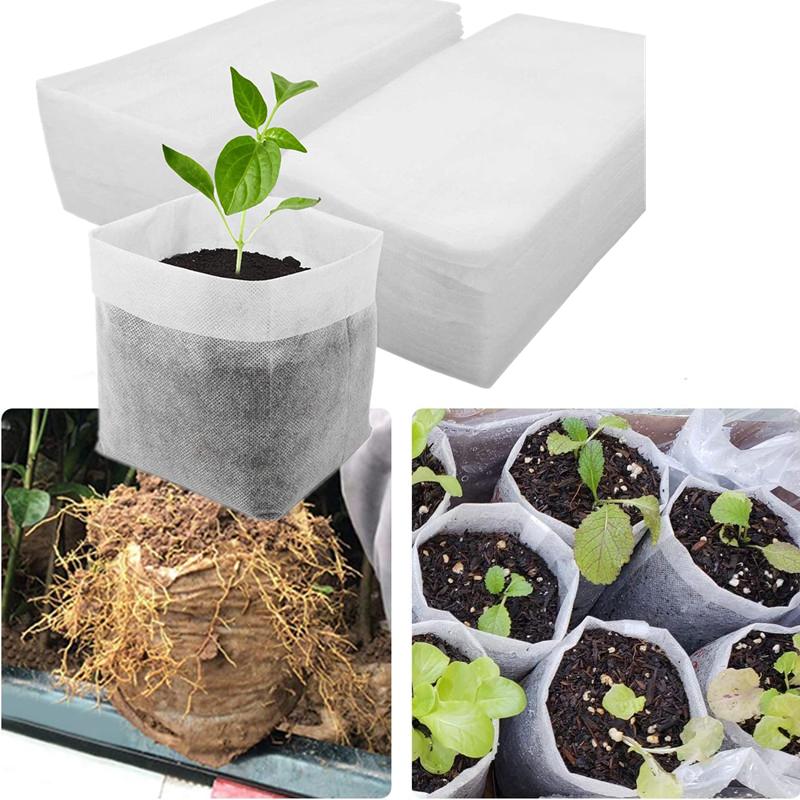 

100 шт., мешки для посева из нетканого материала, биоразлагаемая детская сумка, садовые горшки для выращивания рассады, комнатная ткань для выращивания