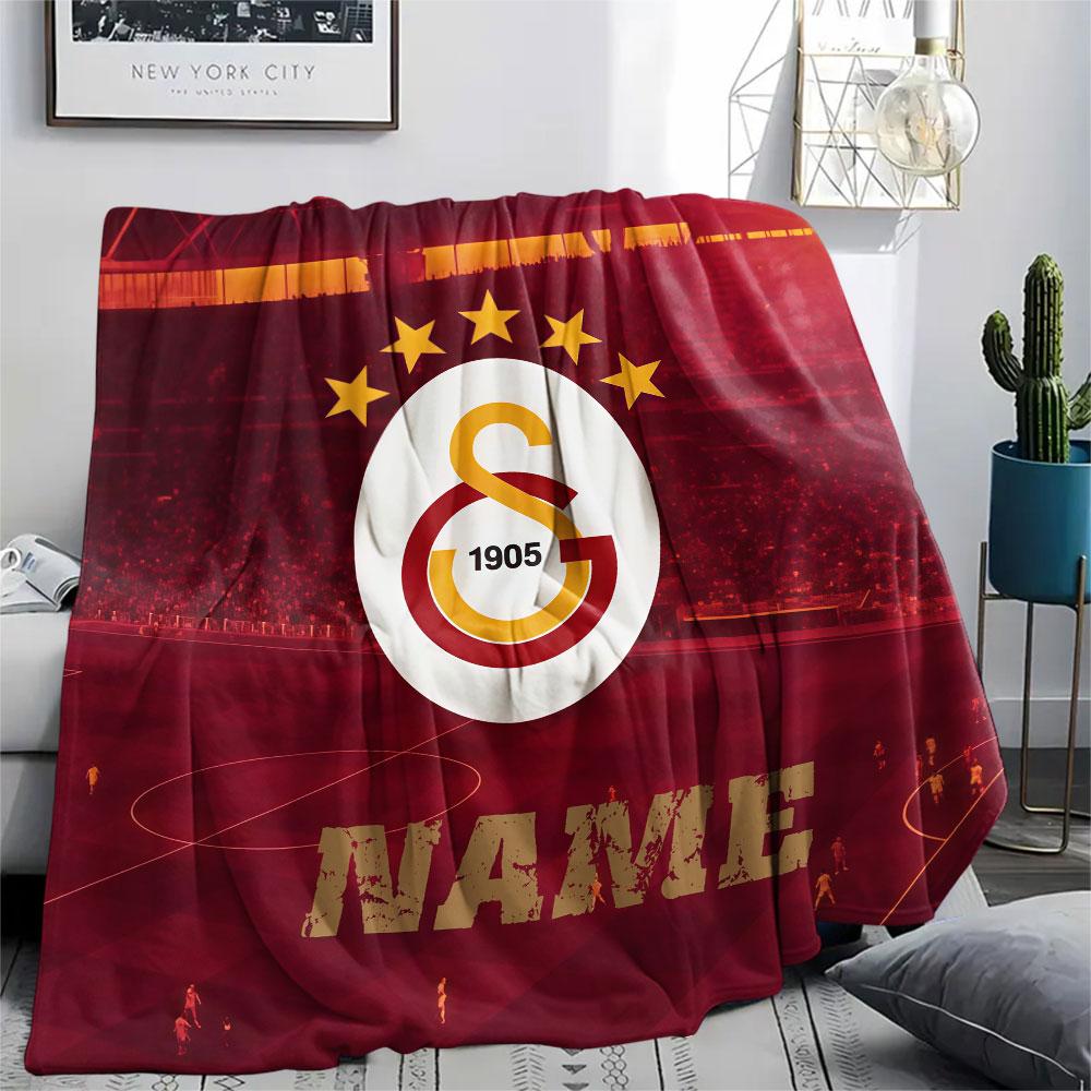 Custom Name,Galatasaray SK Printed Flannel Blanket, soft throw for bedroom sofa, washable, Christmas present, great gift.