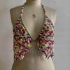 Stylish Handmade Beads Body Chain Bra Top For Women’s Beachwear Party Outfits With Adjustable Necklace Friendly Bra Tops